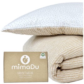 mimaDu Organic Baby Bed Linen 100 x 135 cm | Children's Bed Linen 100 x 135 cm | Children's Bed Linen 100 x 135 cm Cotton | Baby Bed Linen for Boys and Girls | GOTS and Oeko-Tex 100 Certified (Boho)