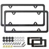 Aootf Real Carbon Fiber License Plate Frames, 2 Pack Stainless