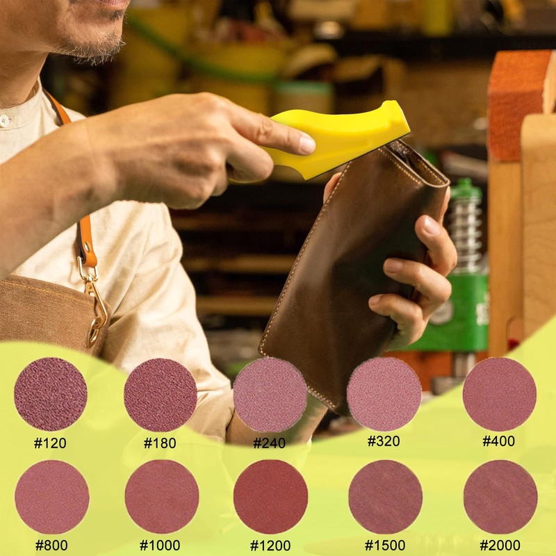 Micro Sander Set with 50 Pieces Sandpaper, Woodworking Handmade Sandpaper,