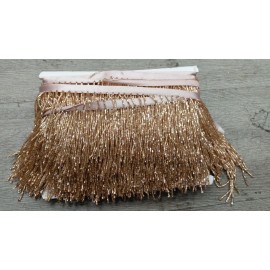 perial co 6 inches, seed bugle beaded fringe rose gold ,sold by 1 yard ,custome dyed,