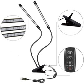 LED Plant Grow Lights for Indoor Plants 40 LED Full Spectrum Dual Head Plant Lights, 3 Switch Modes, 3,9,12H Timer, 9 Dimmable Brightness Growth Lamp for Indoor Succulent, Vegetables