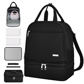 Derbiedersinn Breast Pump Bag, Compatible with Spectra Pumps, Insulated Carrying Case with Cooler for Milk Storage, Travel, Work, Daycare， Black