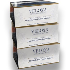 Veloxa™ Very Low Oxalate Tea (90 Pyramid Tea Bags (3 Cartons), Heavenly Low Oxalate Rooibos)