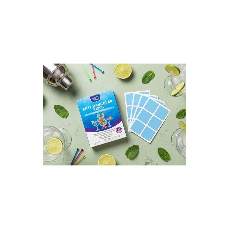 MQ Anti Hangover Patch Anticruda, 30 Parches Multivitamínicos de Uso