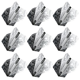 RED DRAGON Yin Yang Double Sided White & Black Standard Dart Flights 3 Sets Per Pack (9 Dart Flights in total)