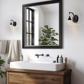 MASIVEL Crystal Wall Sconce Indoor, Bubble Modern Wall Sconces, Dimmable 5W LED Wall Light for Bedroom Bathroom Living Room Dining Room Hallway, Black