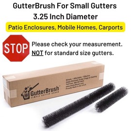 Gutter Guard for Small Gutters - Patio Rooms, Awnings, Carports, Trailer Homes - by GutterBrush