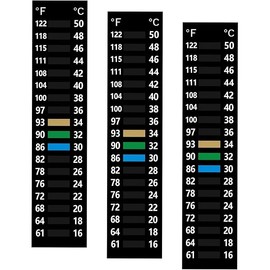 3PCS Aquarium Thermometer Strip 61-122℉(15-50°C), Easy-to-Read Fish Tank Thermometer Stick on Aquarium Test Strips for Aquarium Fish Tank, Adhesive Temperature Sticker Display for Brewing Aquarium