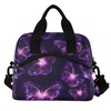 Purple Butterfly Lunch Bag, Insulated Lunch Tote Bags Cooler Reusable