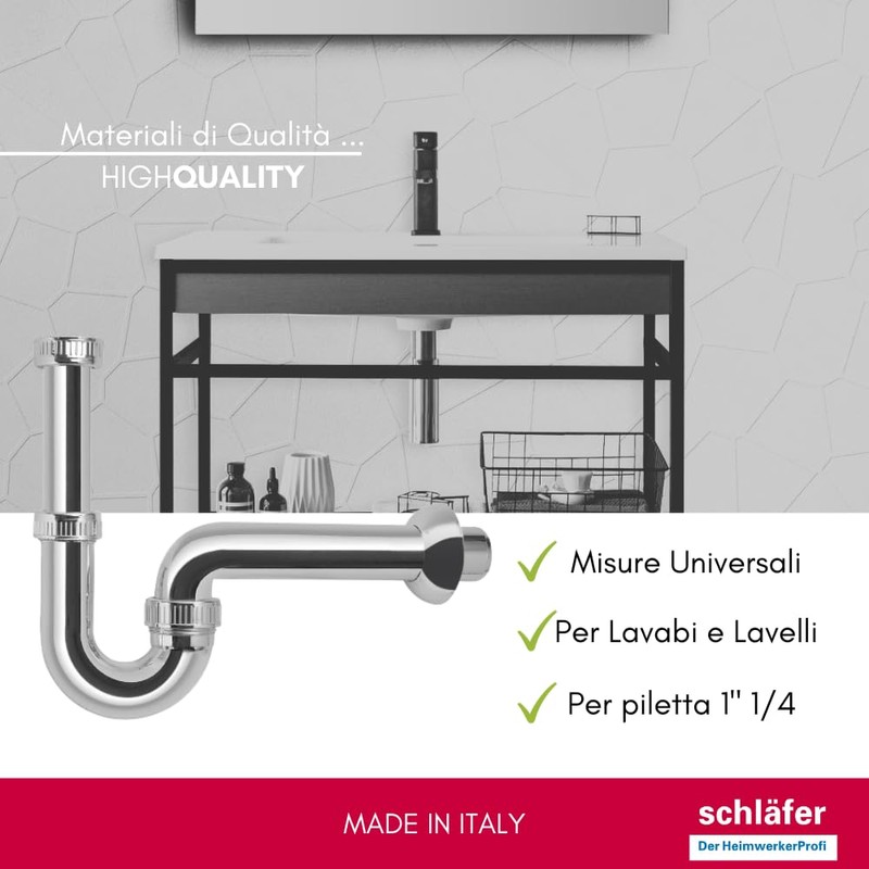 Schläfer 4395113 | Chrome ABS 1 1/4 Siphon, S-shaped Siphon
