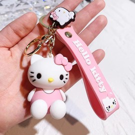 Xerial Cute kitty keychain, cartoon cat keychain, kawaii kitty accessories,kitty charms, kitty car accessories,kitty key chains,Bag Purse Backpack Accessories, gift for Girls Women