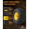 2 Pack 15x6.00-6 Tubeless Lawn Mower Tires, 3" Offset Hub,