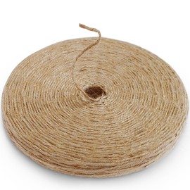 PerkHomy 600 Feet Natural Jute Twine Long Twine String for Crafts Gift Wrapping Packing Gardening Crochet Knitting Macrame Decor (Brown 600feet Flat)