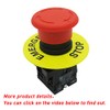 mxuteuk mxuteuk 2pcs 22mm 2 NC Red Mushroom Emergency Stop