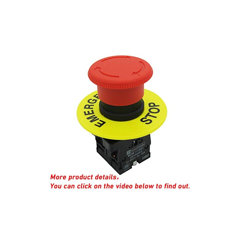 mxuteuk mxuteuk 2pcs 22mm 2 NC Red Mushroom Emergency Stop
