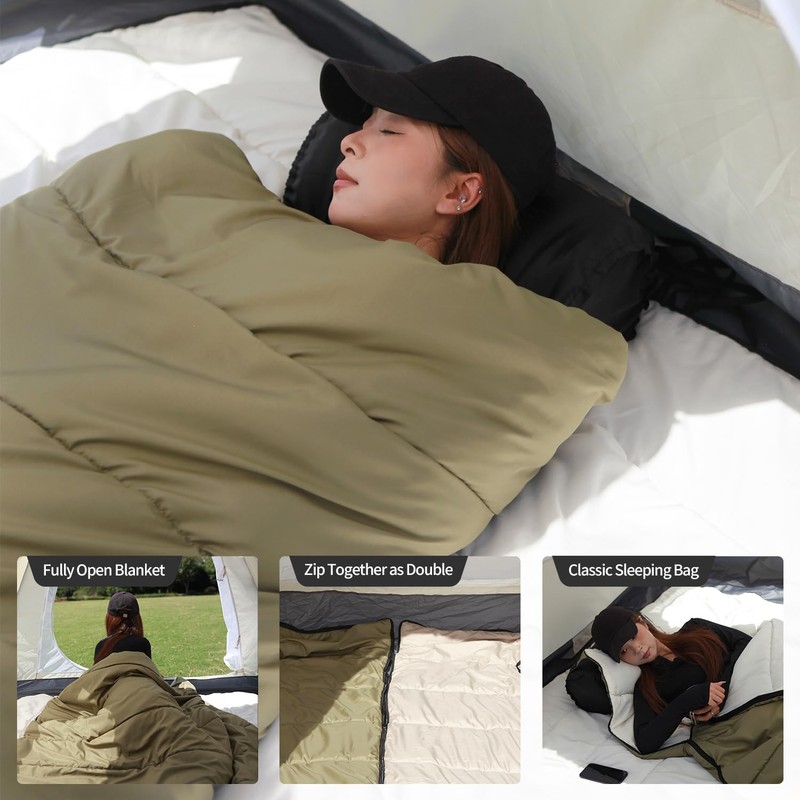 koldan Sleeping Bag for Adults – 4 Season Camping Sleeping