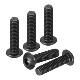 DTGN M4-0.7x16mm Button Head Socket Cap Screws - 50Pack - Good for Road Bicycle, Mountain Bike, Auto, Motorcycle - Carbon Steel Black Oxide - Hex Socket Drive Fasteners