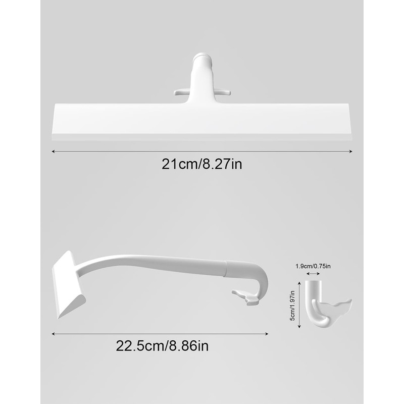 Shower Squeegee for Glass Doors, 8 in Silicone Bathroom Squeegee