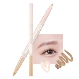 COLORGRAM Under Eye Highlighter Stick - 01 Warm Tone | Shimmer, Cream type Brightening Under Eye Glitter liner & Pencil Crayon for Eye Bags, Crease-proof, Smudgeproof, Long-Lasting Daily Makeup 0.2g