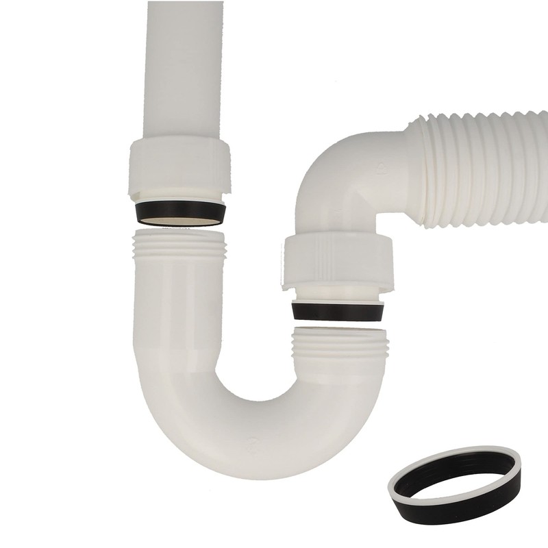 tecuro 1 1/2 Inch Sink Siphon Flexible Shortenable Drain Hose
