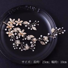 SIYINGSAERY Headdress, Wedding Hair Accessory, Twigs, Flowers, Bridal Hair Ornament, Bride Headband, Hairpin, Pearl, Rhinestones, Japanese Style, Hair Clip, For Girls, For Photography, Weddings,