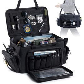 SPORJET Patrol Bag Law Enforcement - Police Duty Bag - Water Resistant Car Front Seat Organizer with 15.6" Laptop Storage and Molle System for Police Gear, EMTs, Cameras, Pet Detective Gear