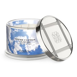 Premium Scented 18oz Candle - HomeWorx by Slatkin & Co - Fresh Cotton Clouds - Long-Lasting Jar Candle, 30-55 Hours Burn Time - Notes of Clean Air, Fresh Rainwater & Soft Lily of The Valley