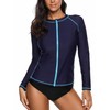 ATTRACO Womens Rash Vest Zip Long Sleeve UPF 50 Rash