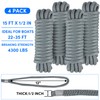 Dock Lines Boat Ropes for Docking 1/2" x15' Double Braided