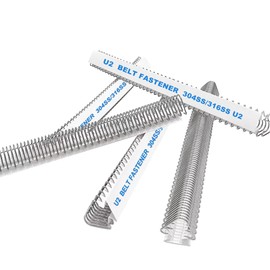 U2 Conveyor Belt Splicer 12'' Industrial Belt Fasteners 316 Steel Buckle Belt Lacing Pins for Conveyor Belt 300mm 12PCS