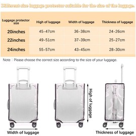SHILIPAIJC 1 x Clear PVC Suitcase Cover Protection – Waterproof Suitcase Cover Protect Suitcase from Scratches Colouring – Suitable for Trolley Suitcase Luggage, transparent