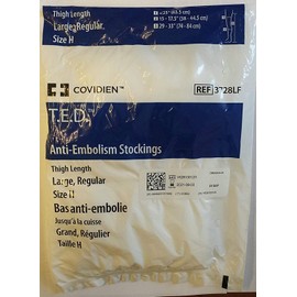 Stockings Thigh Open Toe Large Regular White - 3728 Covidien