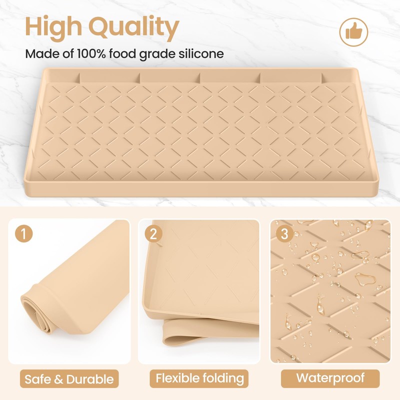 MateeyLife 22'' x 19'' Silicone Under Sink Mat for Kitchen