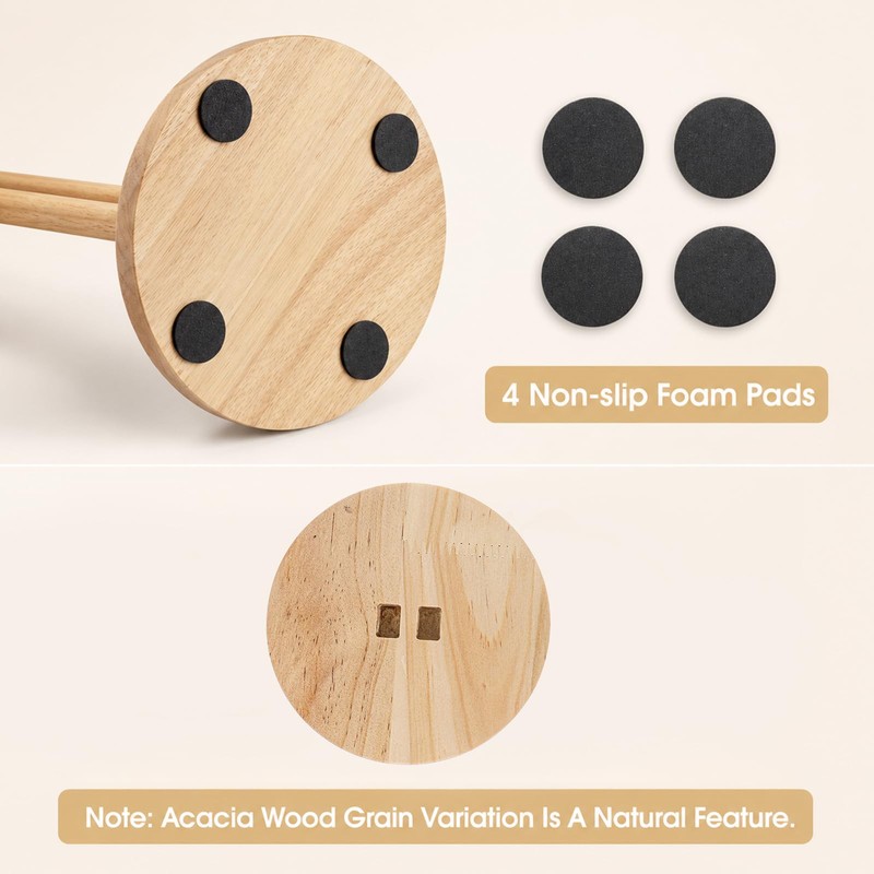 Solid Wooden Paper Towel Holder Countertop with Non Slip Base