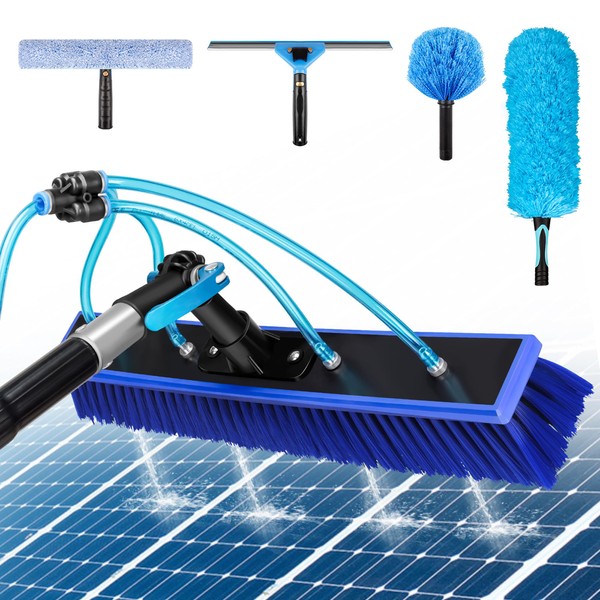 26FT High Window Cleaning Brush Kit，4-26ft Adjustable Water Fed Pole