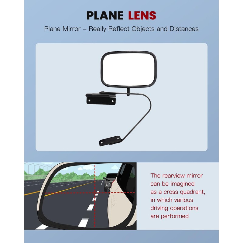 cciyu Exterior Driver And Passenger Side Mirrors With Manual Adjustment