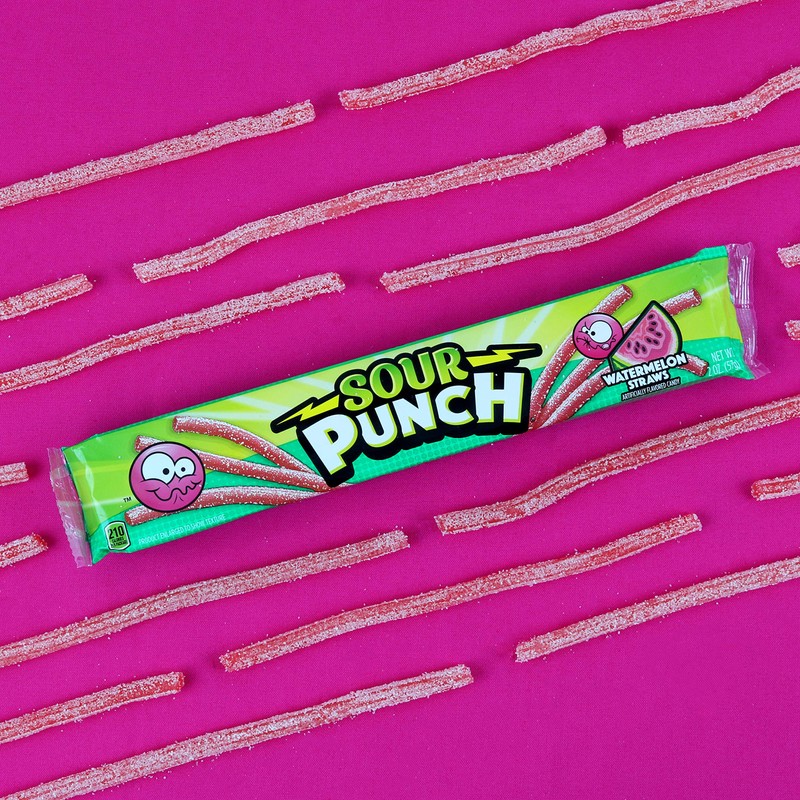 Sour Punch Straws, Watermelon Fruit Flavor, 2oz Tray (24 Pack),