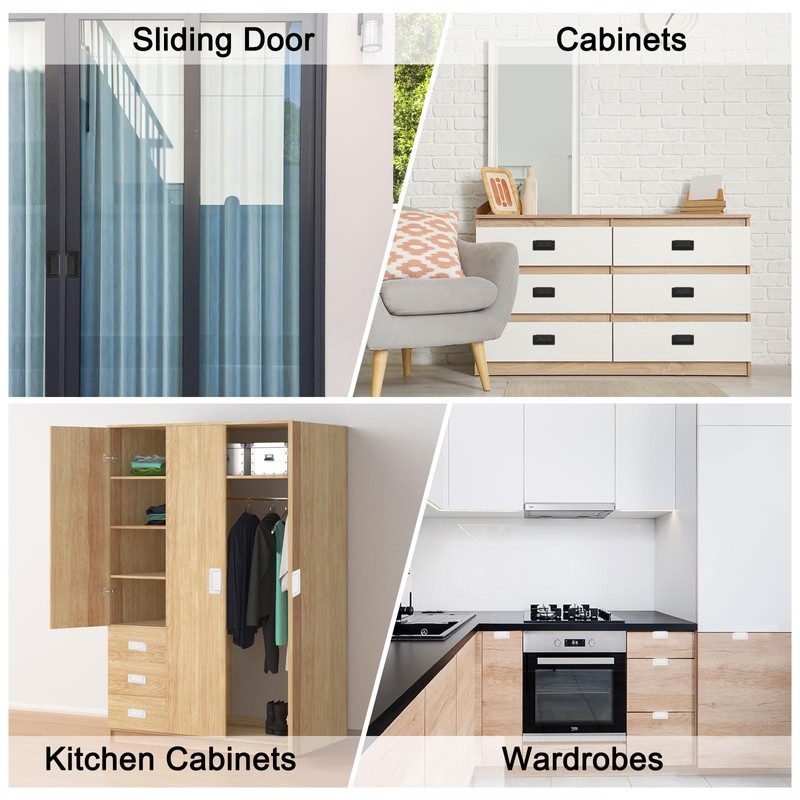 PATIKIL Recessed Pull Door Handle, 4 Pack Invisible Flush Pull