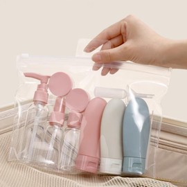 KQHOMEI Travel Bottle, Pouch Container, 11 Pieces, Refill Bottle, Divided Bottle, Leak Proof, Lotion, Lotion, Cream, Shampoo, Refill, Travel, Storage, Seal, Sauna, Gym, Bath Set, Travel, Business