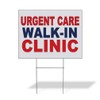 Fastasticdeals Weatherproof Yard Sign Urgent Care Walk-in Clinic Red Blue