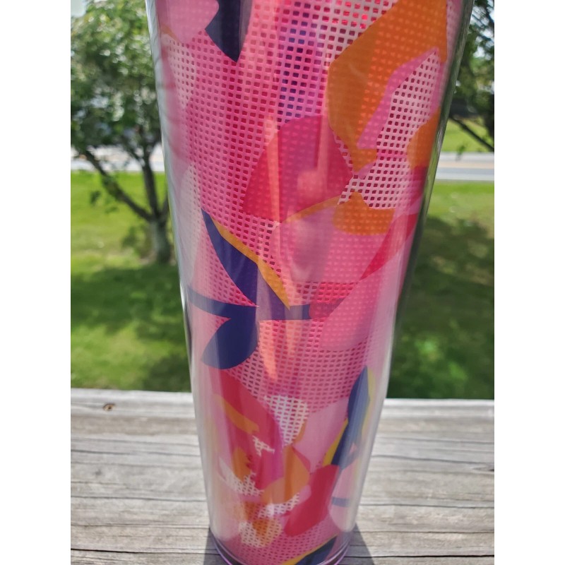 STARBUCKS Coffee Spring 2023 Pink Floral Cold Cup Tumbler Venti