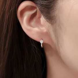 Mini heart 925 silver one touch earrings OTE125107Q plating color / 미니 하트 925실버 원터치 귀걸이 OTE125107Q 도금컬러