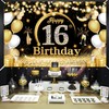 Happy 16th Birthday Party Banners,Birthday Party Decoration Extra Large Fabric