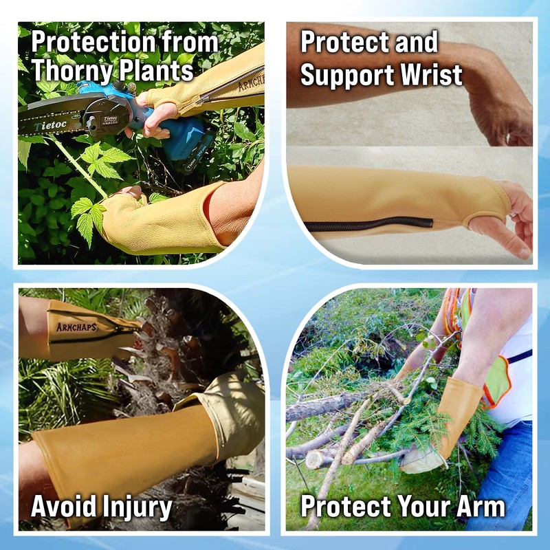 Arm Chaps Leather Protective Sleeves Arm Guard - Prevent Cuts,