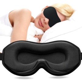 SINZONeu 3D Sleeping Mask for Side Sleepers - 100% Light Blocking & Breathable, Pressure-free Eye Mask with Adjustable Strap, Travel Essentials
