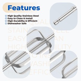 ANTOBLE Hand Mixer Beaters Compatible with Hamilton Beach Hand Mixer Replacement Beaters Attatchment 62682RZ 62692 62695V 64693 64699 for Hamilton Egg Whisk Blades Parts