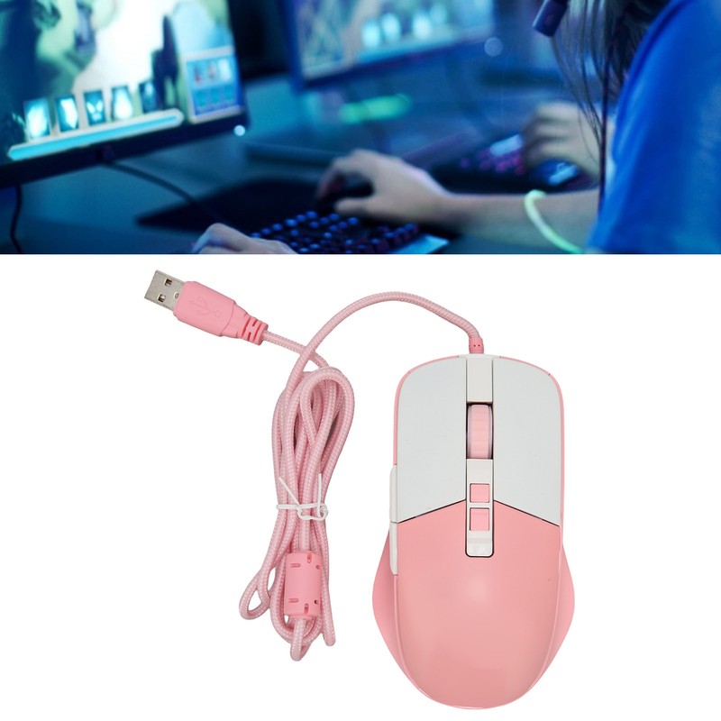 Wired Mouse Ergonomic Streamlined Cool RGB Optical Sensor Gaming Mechanical
