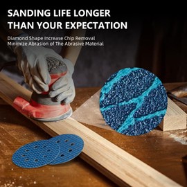 AOZHONG 5 Inch P400 Sanding Discs - Diamond Shape, 8 Holes Hook and Loop Sanding Disc 60 Pcs, Anti-Clogging for Wood, Metal, Plastic, Drywall, Random Orbital Sanders