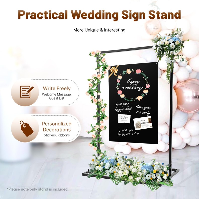 Modern Wedding Welcome Sign Stand with 19.68 * 27.55in Chalkboard