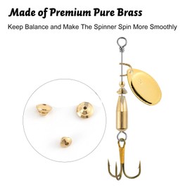 KTGCOZS pack of 100 Brass Fishing Beads Spinner Lure Body Spinnerbait Making Supplies DIY